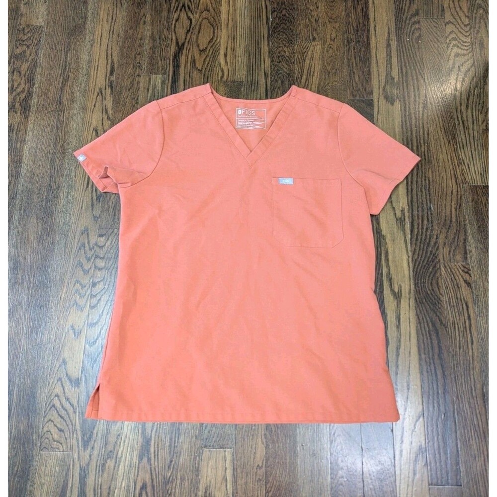FIGS Technical Collection Scrub Top Women's Large Terracotta Hospital Medical
